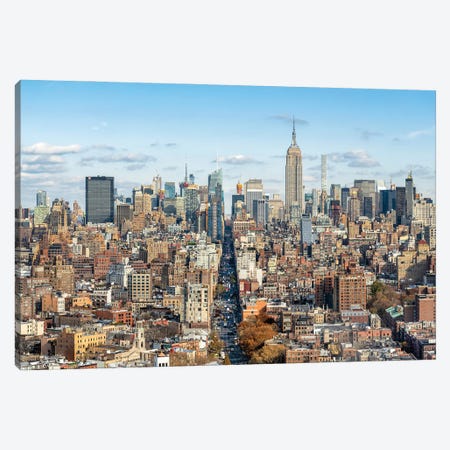Aerial View Of The Manhattan Skyline With Empire State Building Canvas Print #JNB996} by Jan Becke Canvas Artwork