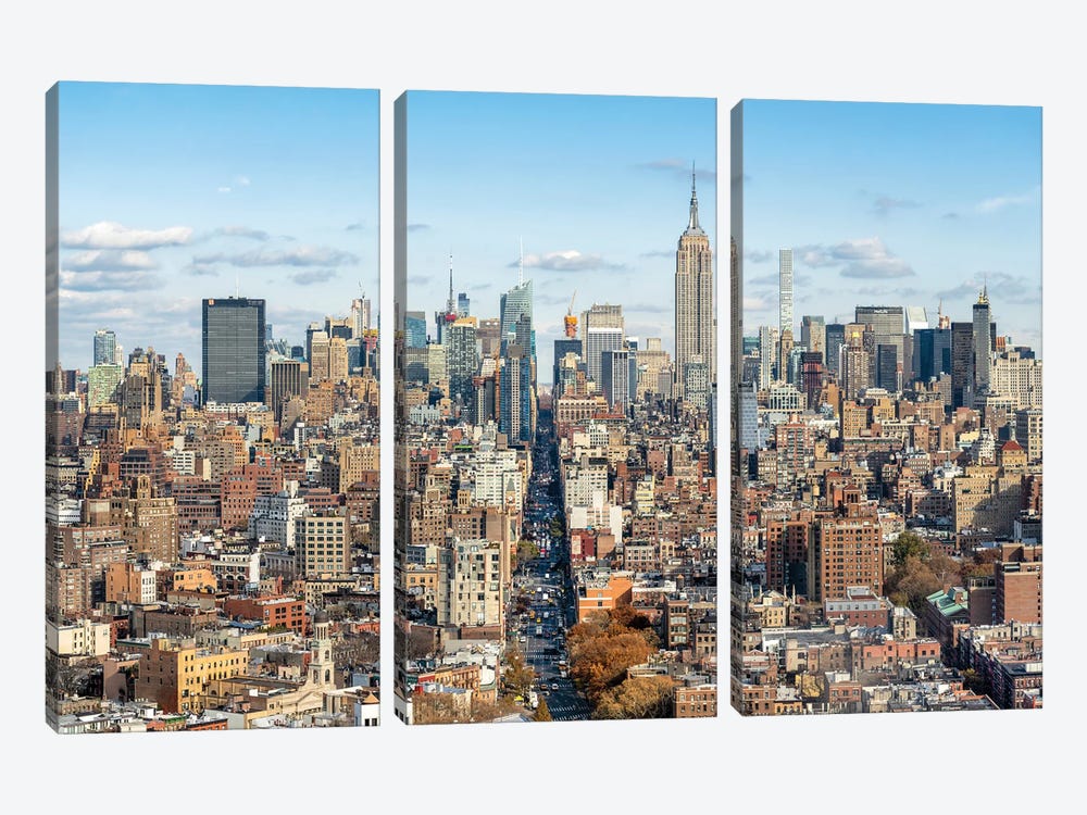 Aerial View Of The Manhattan Skyline With Empire State Building by Jan Becke 3-piece Canvas Artwork