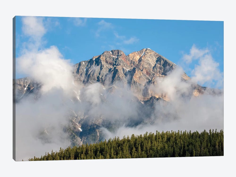 Jasper National Park, Alberta, Canada. View Of Pyramid Mountain From Patricia Lake Circle Trail. by Janet Horton 1-piece Canvas Artwork