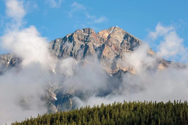 Janet Horton: View Of Pyramid Mountain From Patricia Lake Circle Trail, Jasper National Park, Alberta, Canada by Janet Horton