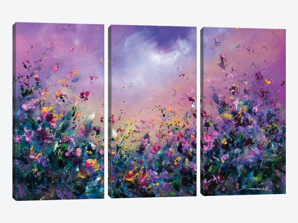 Rainbow Meadow 3-piece Canvas Art Print