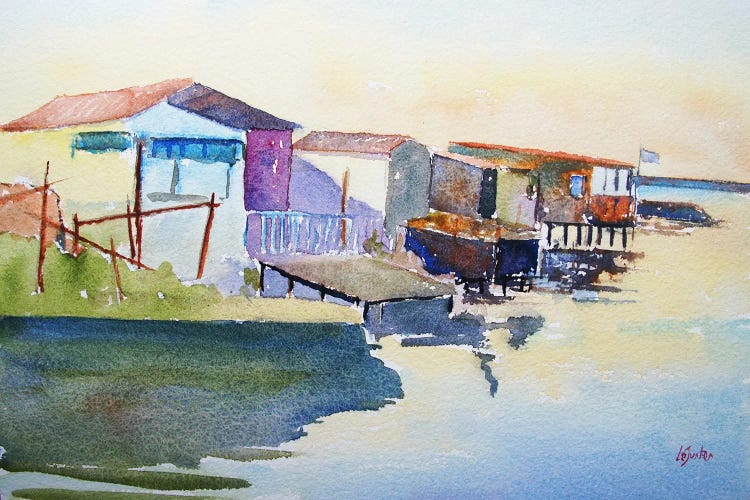 Fishing Huts In The Evening