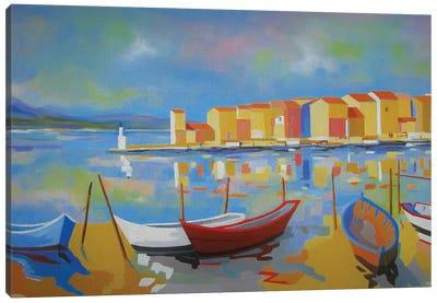 La Pointe Courte , A Mediterranean Harbor Canvas Art Print - Harbor & Port Art