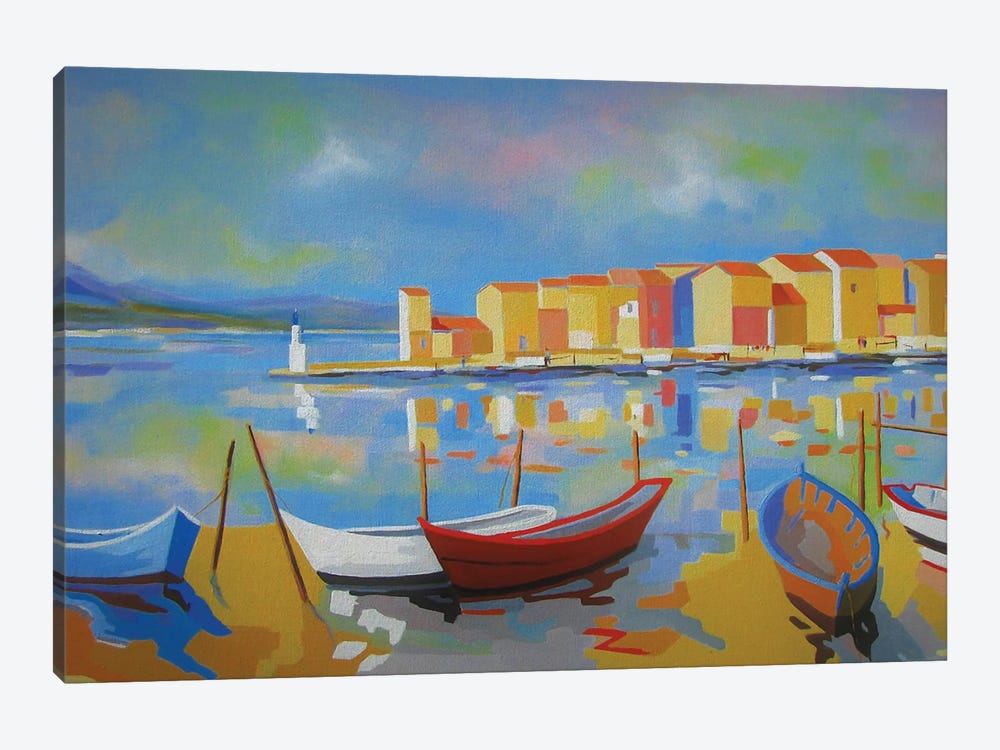 La Pointe Courte , A Mediterranean Harbor by Jean-Noel Le Junter 1-piece Canvas Artwork