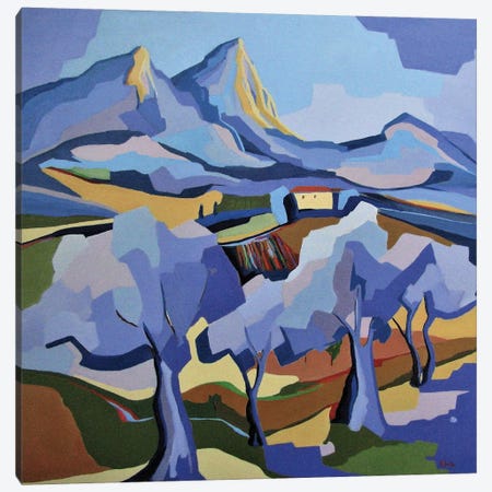 Olive Grove Near The Pic Saint-Loup Mountain Canvas Print #JNJ22} by Jean-Noel Le Junter Art Print