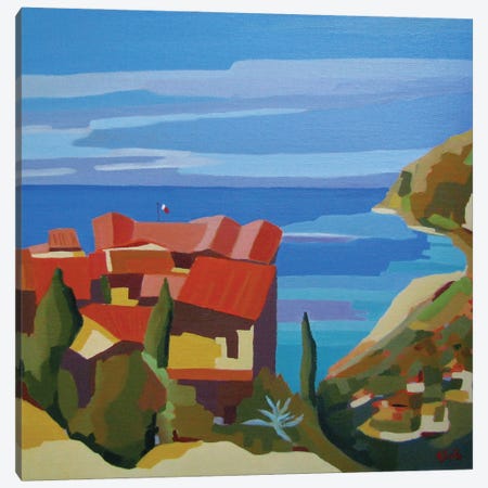 Eze, A Village On The French Riviera Canvas Print #JNJ24} by Jean-Noel Le Junter Canvas Art