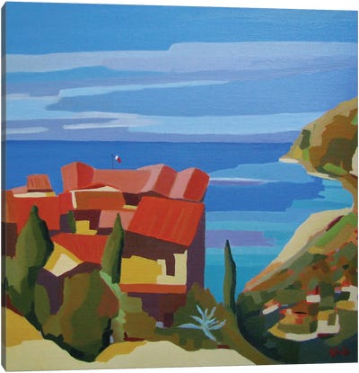 Eze, A Village On The French Riviera Canvas Art Print - Jean-Noel Le Junter
