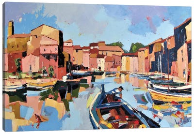 Martigues, A Harbor In The South Of France Canvas Art Print - Jean-Noel Le Junter