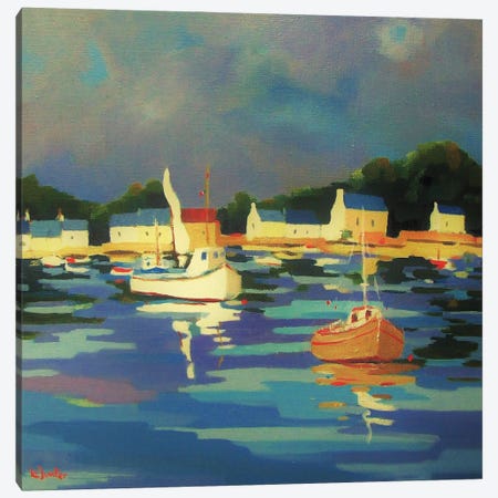 A Small Harbor In Brittany Canvas Print #JNJ2} by Jean-Noel Le Junter Art Print