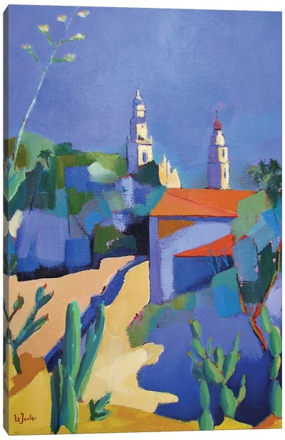 Menton, A City On The French Riviera Canvas Art Print - Jean-Noel Le Junter