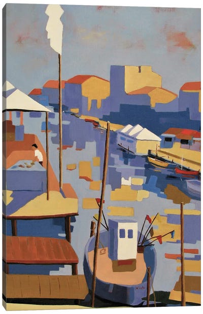 Palavas Les Flots, A Mediterranean Harbor Canvas Art Print - Mediterranean Décor