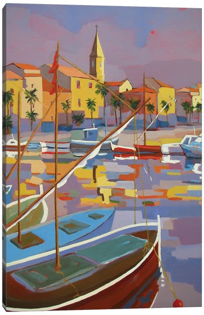 Traditional Fishing Boats In The South Of France Canvas Art Print - Harbor & Port Art