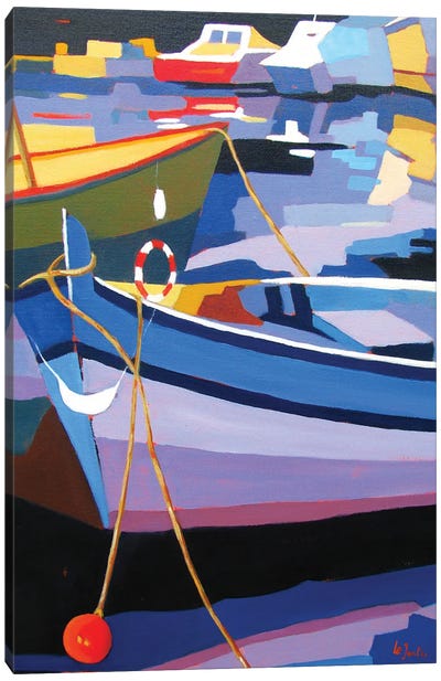 Traditional Fishing Boats Canvas Art Print - Harbor & Port Art