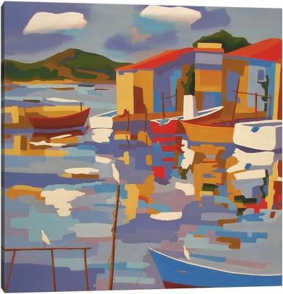 Sète, A Harbor In The South Of France III Canvas Art Print - Jean-Noel Le Junter
