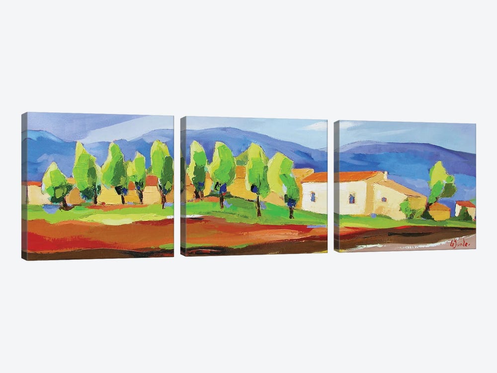 Spring In Provence by Jean-Noel Le Junter 3-piece Canvas Print