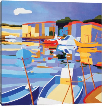 Sète, La Pointe Courte Harbor Canvas Art Print - Jean-Noel Le Junter