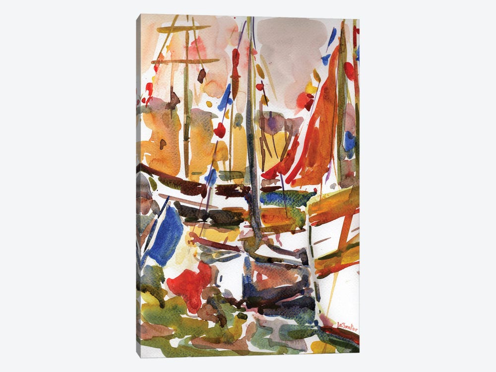 Old Fishing Boats by Jean-Noel Le Junter 1-piece Canvas Artwork