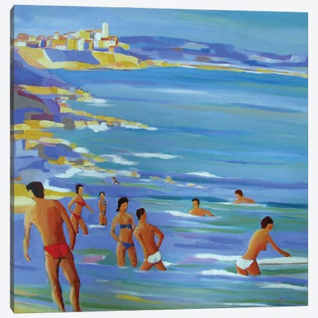 Bathers In Antibes Canvas Print #JNJ6} by Jean-Noel Le Junter Canvas Art