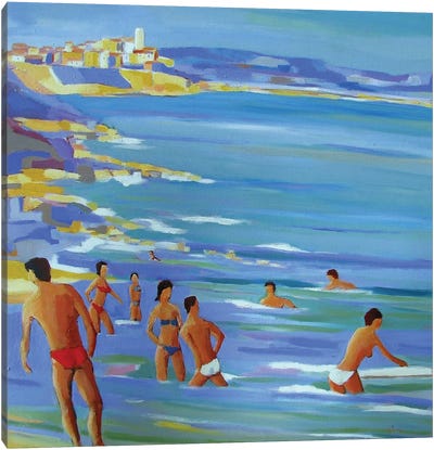 Bathers In Antibes Canvas Art Print - Jean-Noel Le Junter