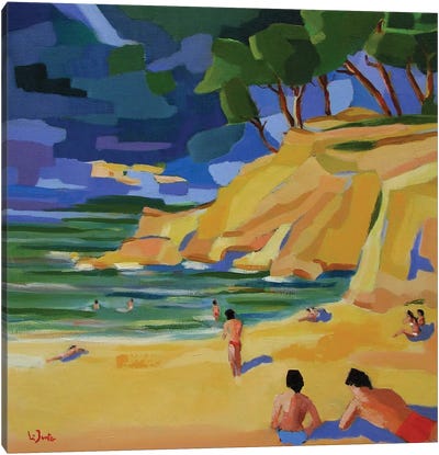 Bathers In A Creek Near Marseille Canvas Art Print - Cliff Art
