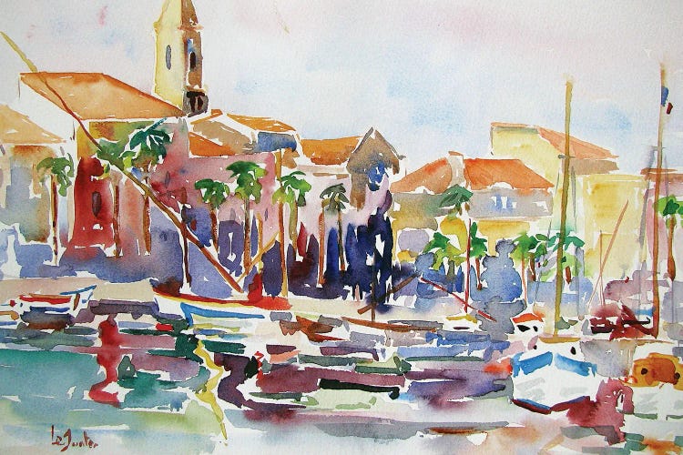 Traditional Boats In A Harbor In Provence by Jean-Noel Le Junter wall art