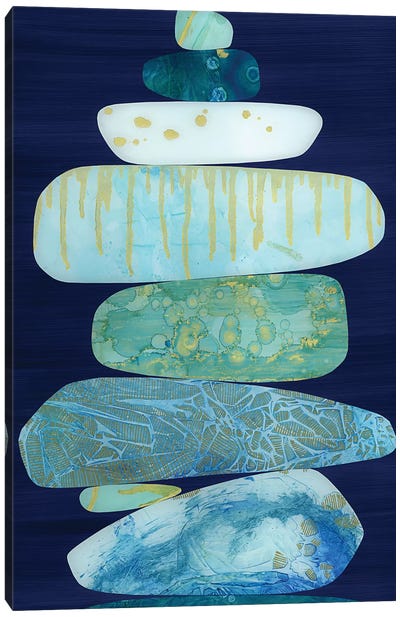 Stone Blue Canvas Art Print - Zen Décor