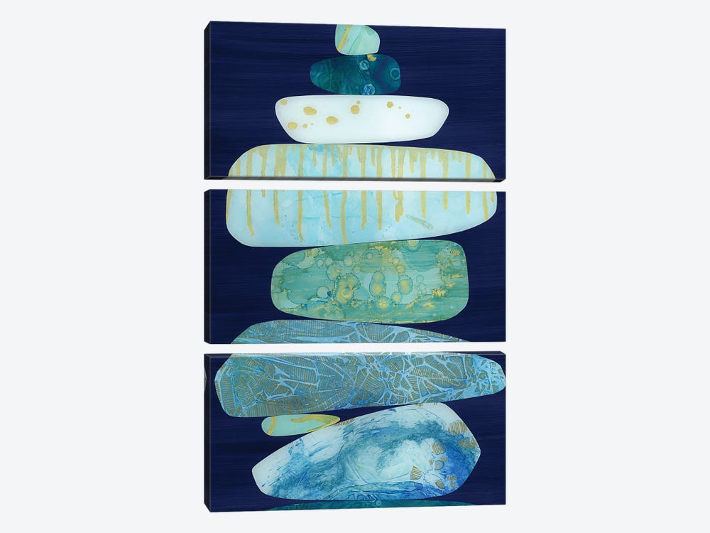 Stone Blue by Jane Monteith 3-piece Canvas Art Print
