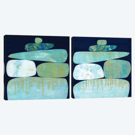 Blue Pinnacle Diptych Canvas Print Set #JNM2HSET002} by Jane Monteith Art Print