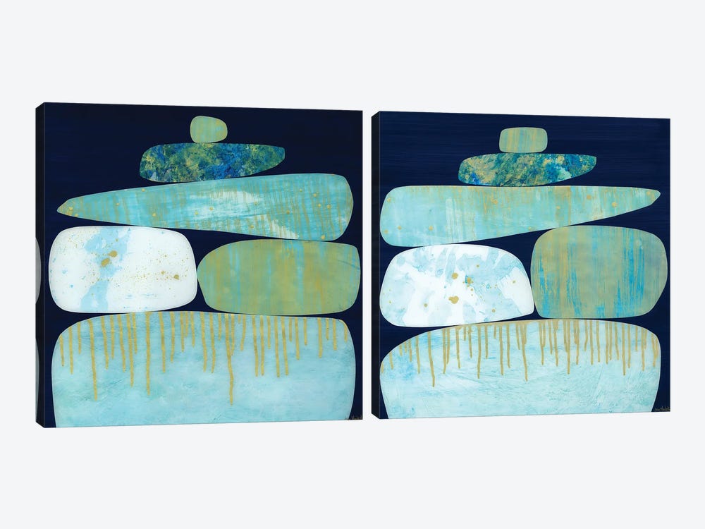 Blue Pinnacle Diptych by Jane Monteith 2-piece Canvas Wall Art