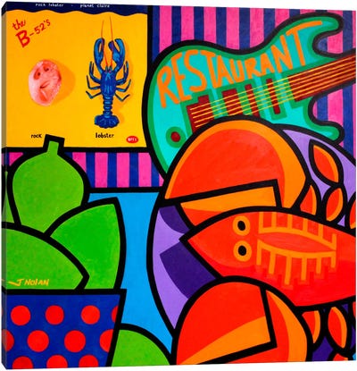 Homage To Rock Lobster Canvas Art Print - Lemon & Lime Art