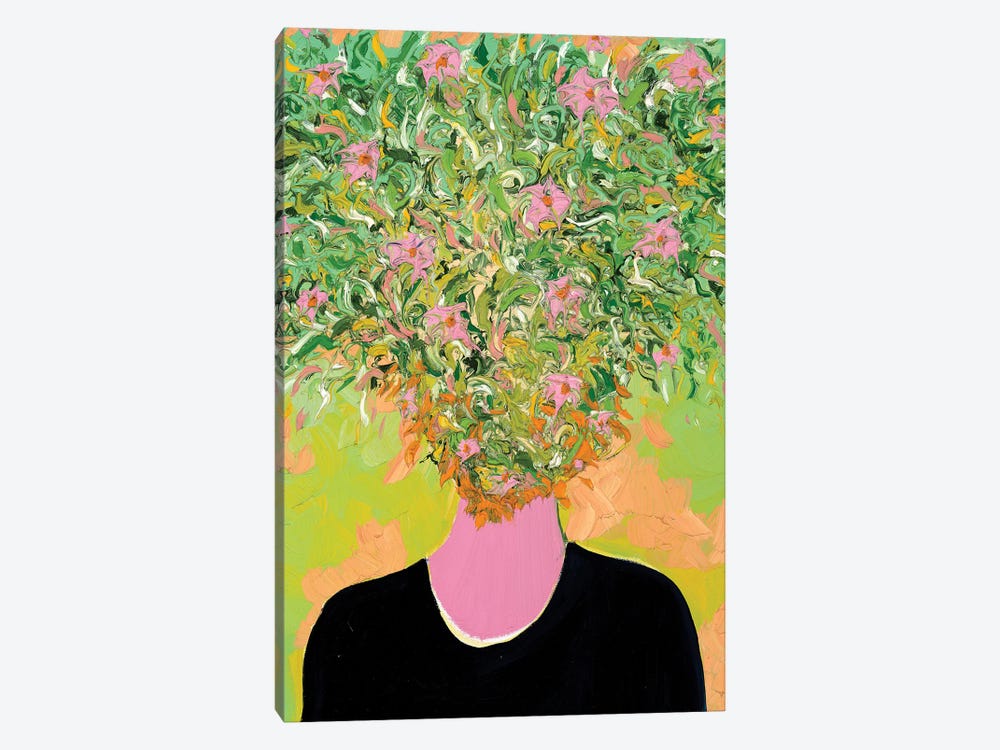 Portrait In Indigo And Pink by Jon Parlangeli 1-piece Canvas Artwork