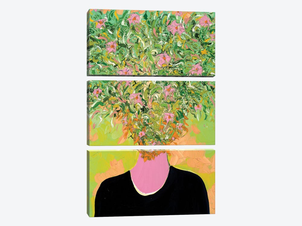 Portrait In Indigo And Pink by Jon Parlangeli 3-piece Canvas Artwork