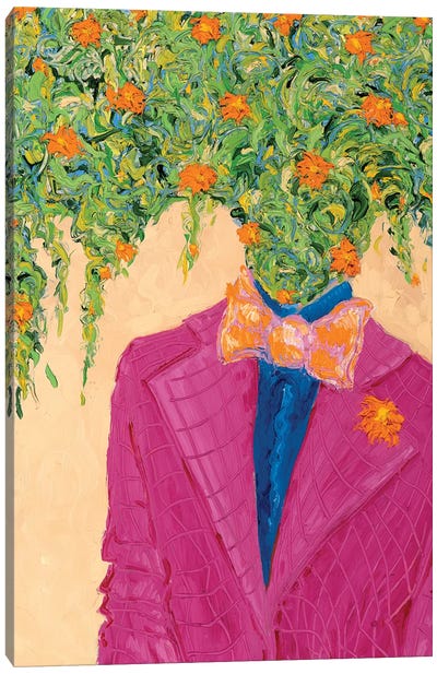 Portrait With Magenta And Yellow Canvas Art Print - Jon Parlangeli