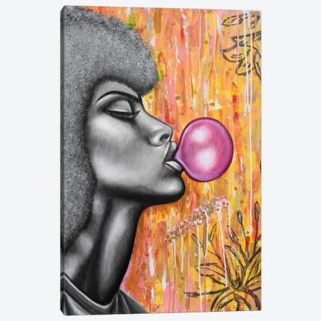 Bubble Gum Girl Canvas Print #JNV28} by Junnior Navarro Art Print