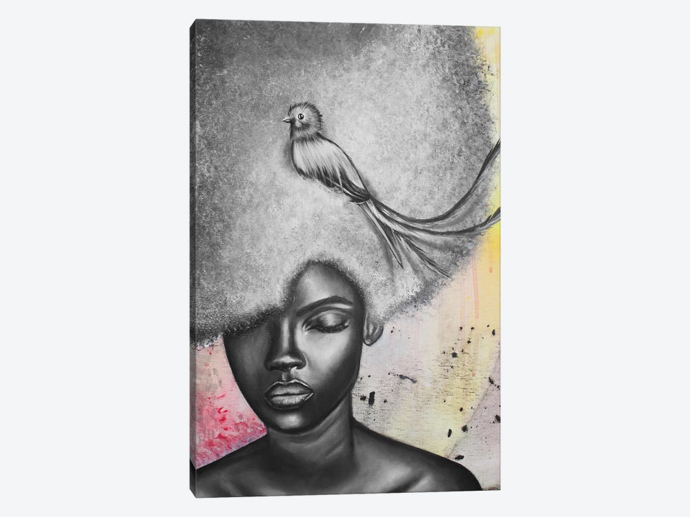 Woman With Quetzal by Junnior Navarro 1-piece Canvas Art Print