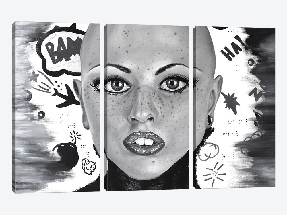 Freckled Woman by Junnior Navarro 3-piece Canvas Artwork