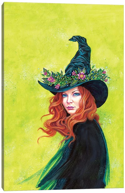 Belladonna On A Pretty Witches Hat Canvas Art Print - Jane Starr Weils