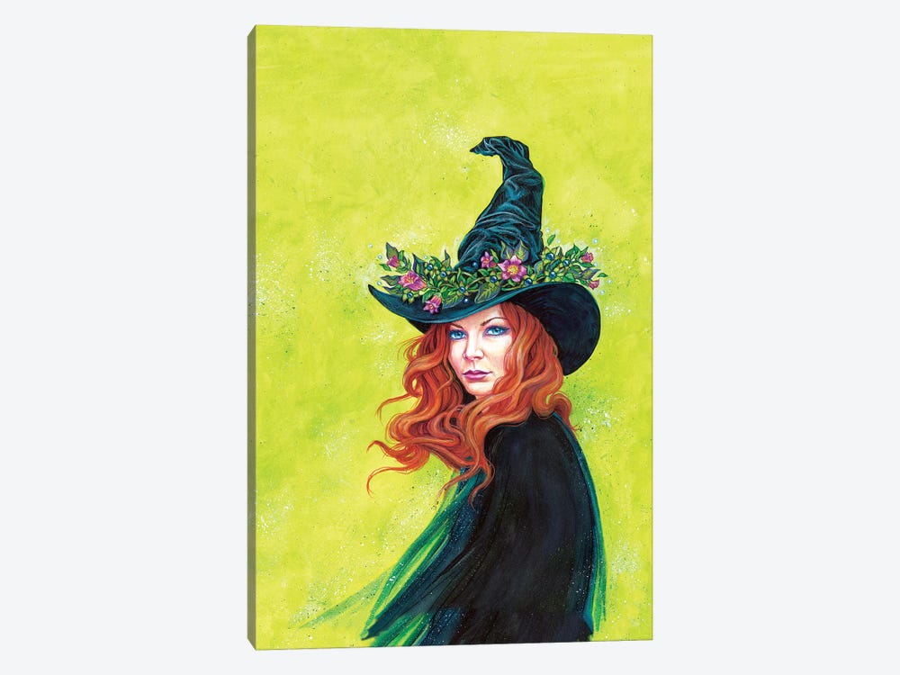 Belladonna On A Pretty Witches Hat by Jane Starr Weils 1-piece Art Print
