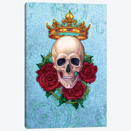 Crown, Skull And Roses Canvas Print #JNW16} by Jane Starr Weils Canvas Artwork