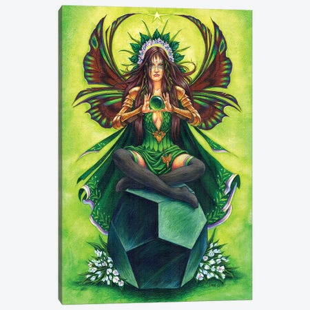 Emerald Fairy Stone Keeper Canvas Print #JNW19} by Jane Starr Weils Art Print