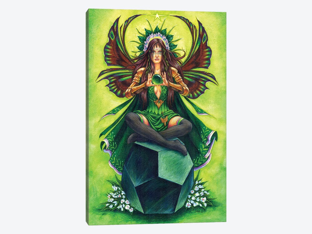 Emerald Fairy Stone Keeper by Jane Starr Weils 1-piece Canvas Artwork