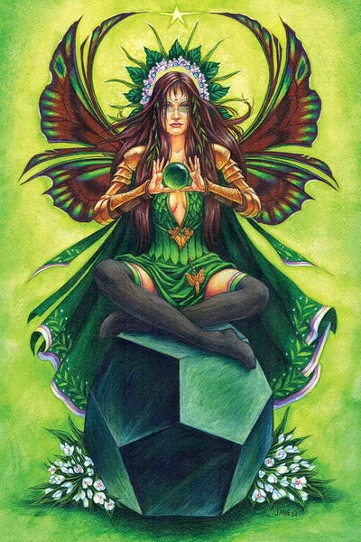 Fairies: Emerald Fairy Stone Keeper by Jane Starr Weils