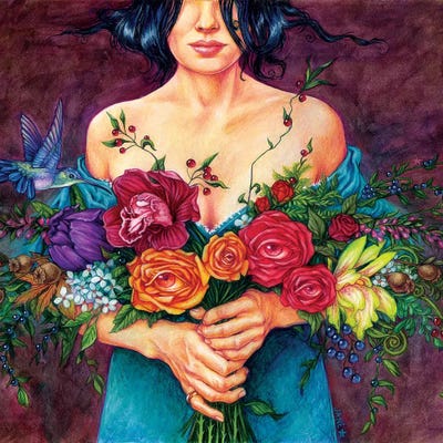 Flower Kisser by Jane Starr Weils canvas print