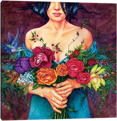 Flower Kisser Canvas Art Print - Jane Starr Weils