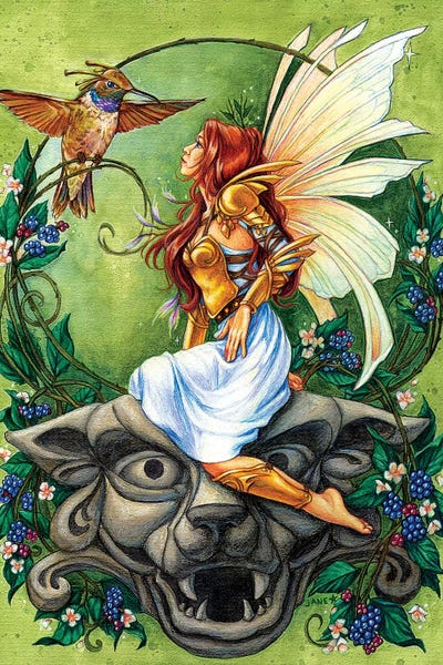 Golden Hummingbird Clan by Jane Starr Weils canvas print