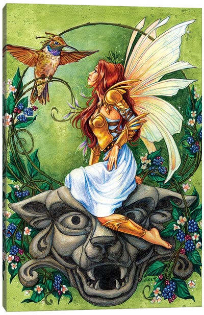 Golden Hummingbird Clan Canvas Art Print - Jane Starr Weils
