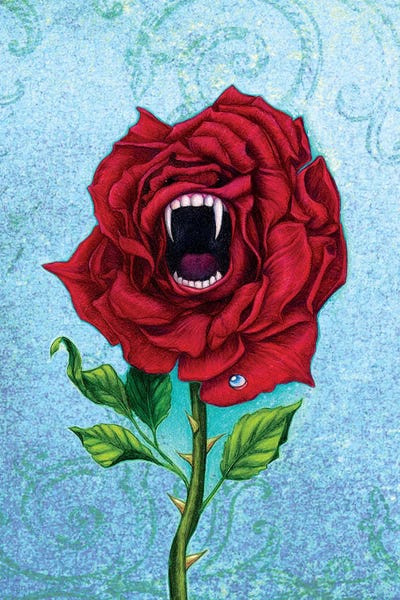 Rose With Bite by Jane Starr Weils canvas print