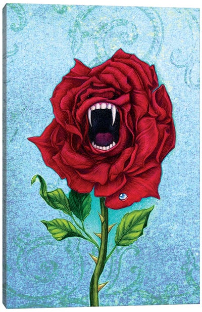 Rose With Bite Canvas Art Print - Jane Starr Weils