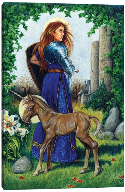 Unicorn Guardian Canvas Art Print - Jane Starr Weils
