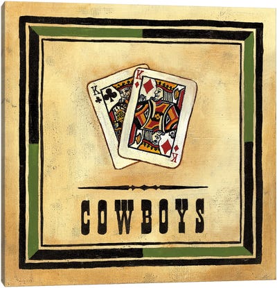 Cowboys Canvas Art Print - Gambling Art